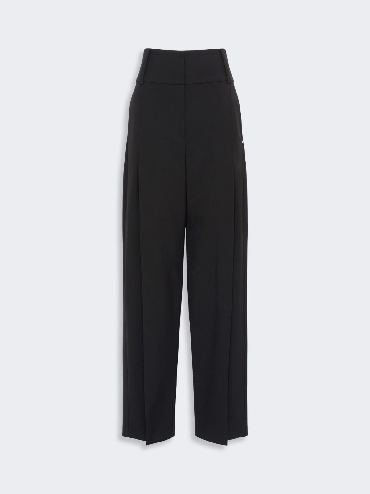 Stretch wool curved-leg trousers - BLACK - Max Mara - 5