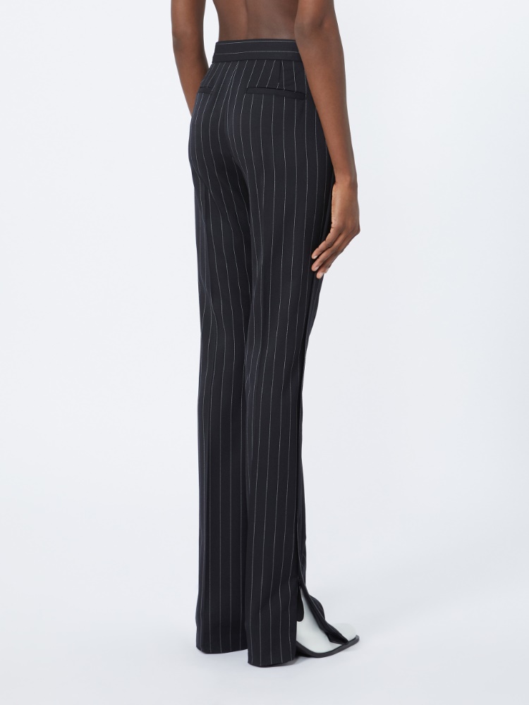 Stretch wool slim flared trousers - BLACK - Max Mara - 3