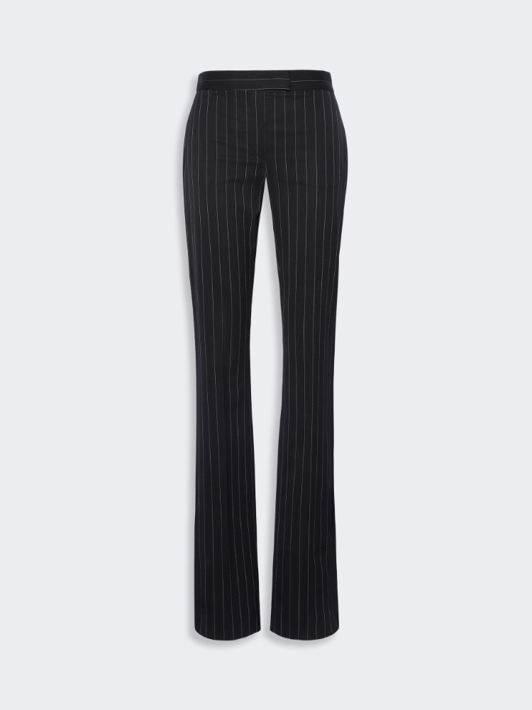 Stretch wool slim flared trousers - BLACK - Max Mara - 4