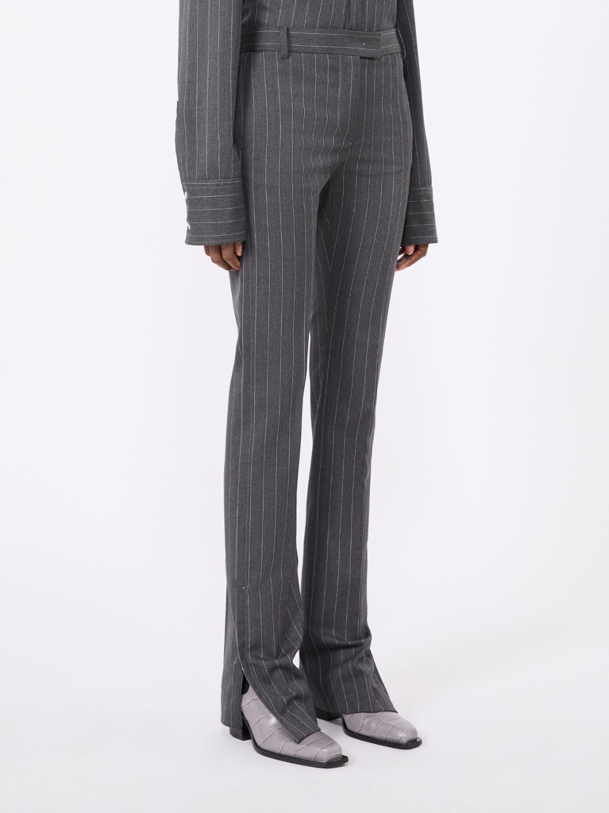 Stretch wool slim flared trousers - MEDIUM GREY - Max Mara - 2