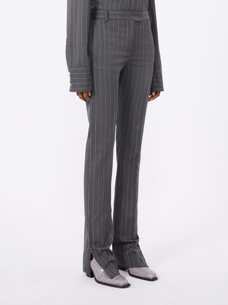 Stretch wool slim flared trousers - MEDIUM GREY - Max Mara - 2
