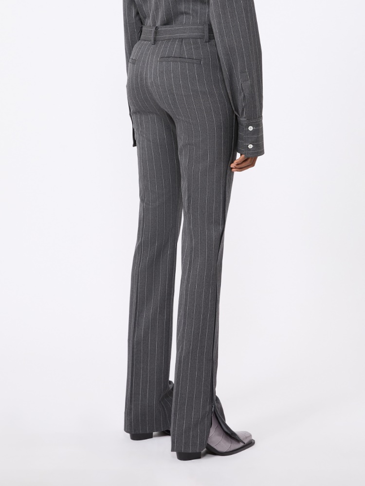 Stretch wool slim flared trousers - MEDIUM GREY - Max Mara - 3
