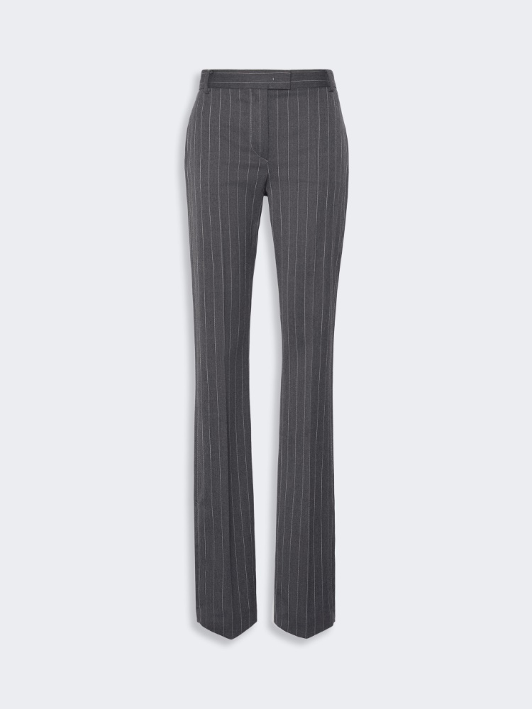Stretch wool slim flared trousers - MEDIUM GREY