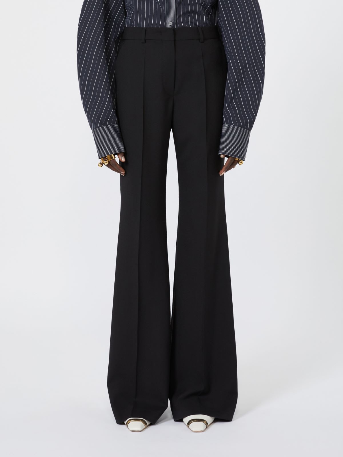 Slim flared wool trousers - BLACK - Max Mara - 2