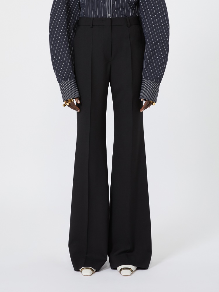 Slim flared wool trousers - BLACK - Max Mara - 2