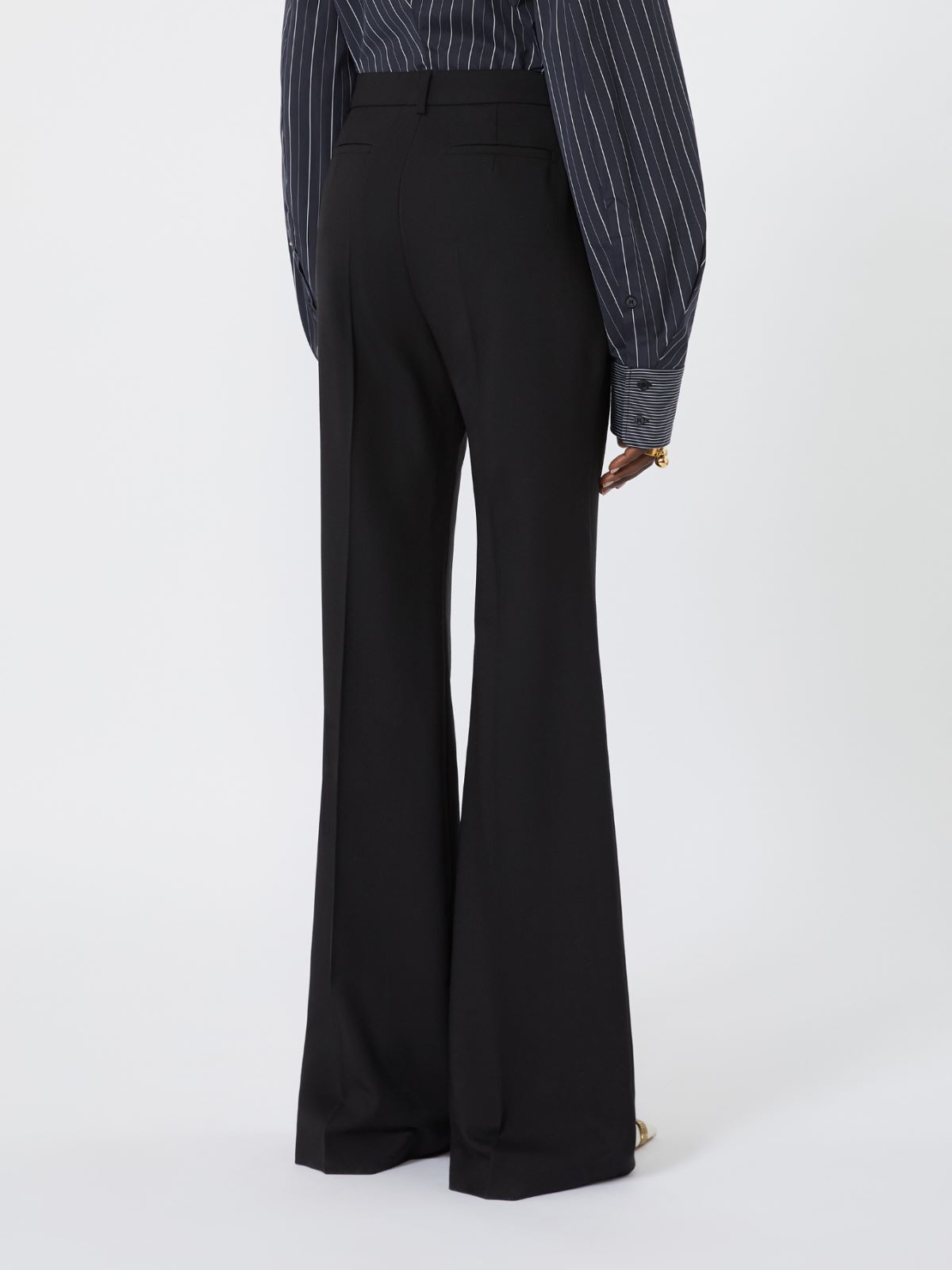 Slim flared wool trousers - BLACK - Max Mara - 3