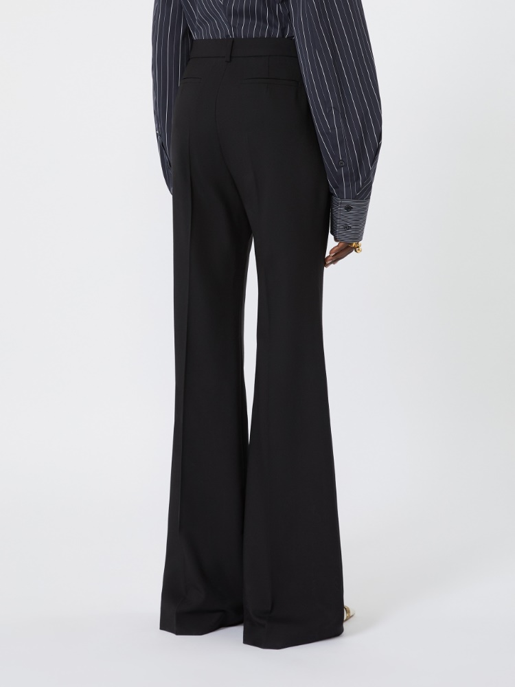 Slim flared wool trousers - BLACK - Max Mara - 3