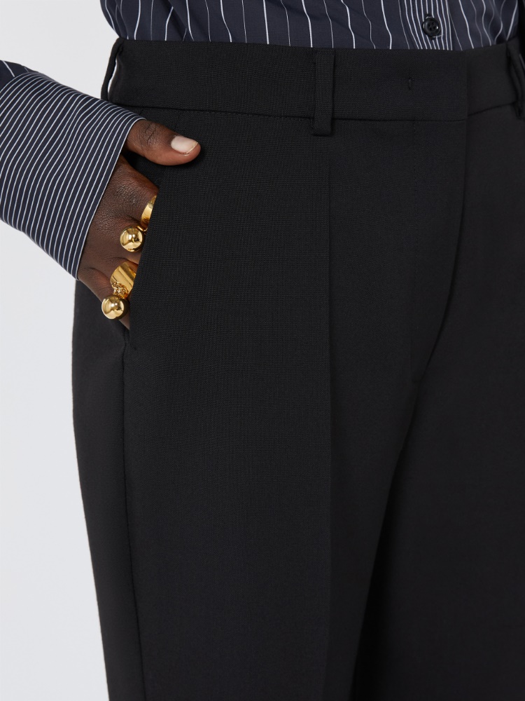 Slim flared wool trousers - BLACK - Max Mara - 4