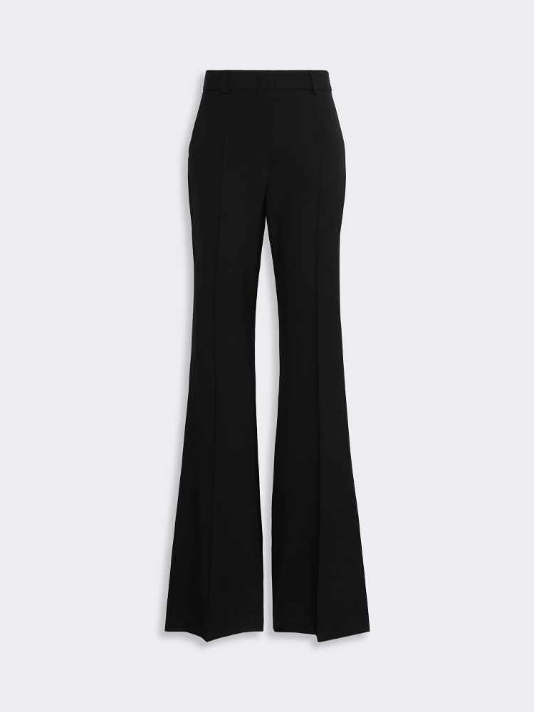 Slim flared wool trousers - BLACK