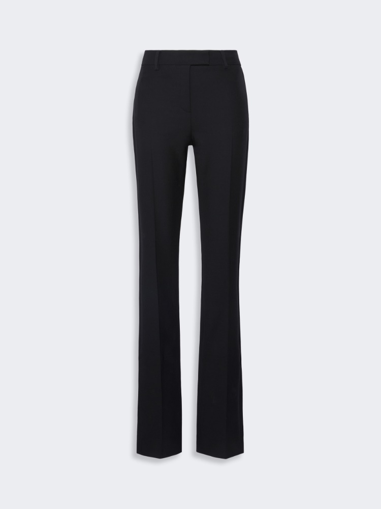Pantalon slim évasé en double laine technique - NOIR - Max Mara - 5