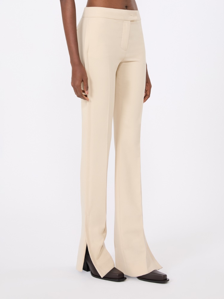 Double technical wool slim flared trousers - IVORY - Max Mara - 2