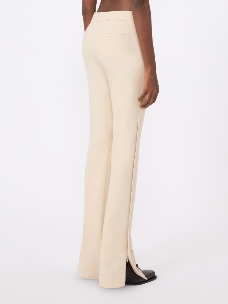 Double technical wool slim flared trousers - IVORY - Max Mara - 3