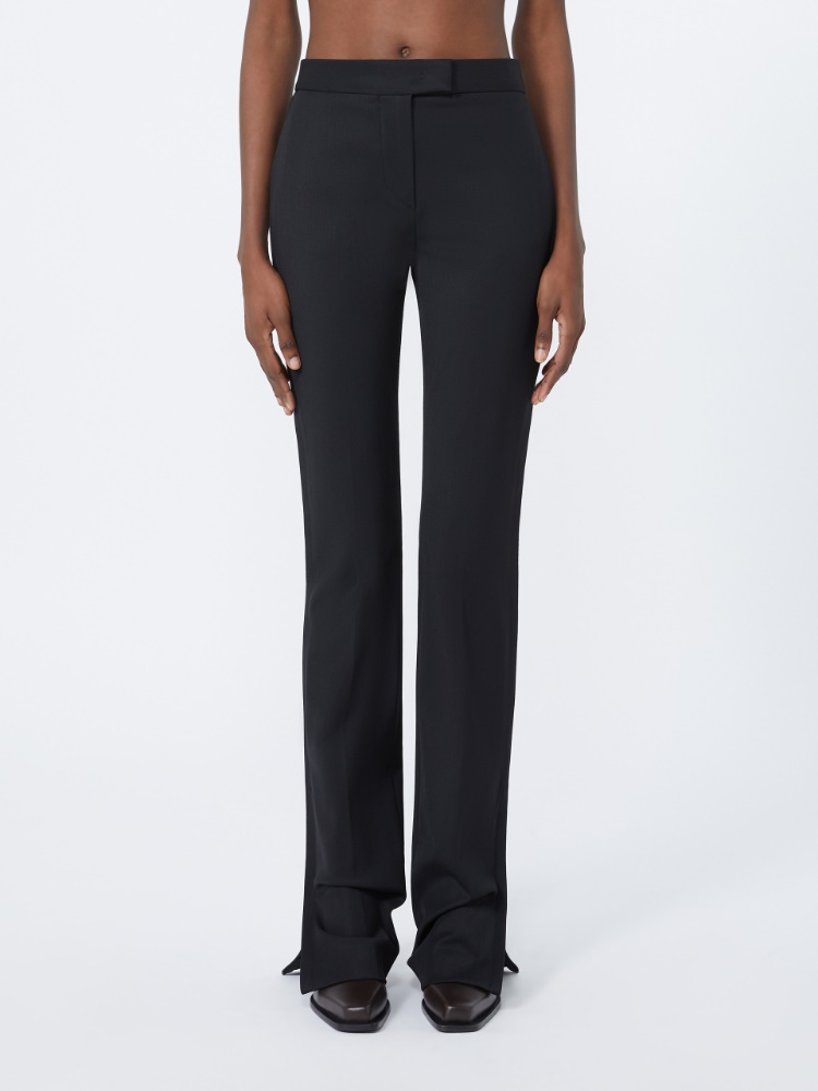 Gabardine low-rise slim flared trousers - BLACK - Max Mara - 2