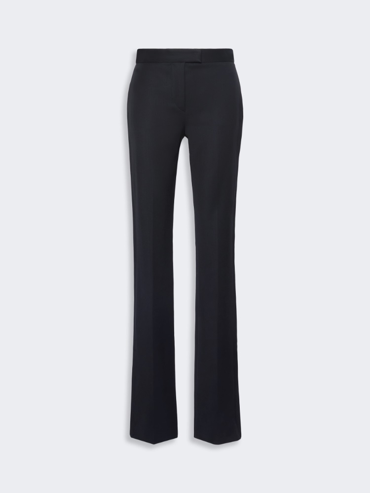 Pantalón ajustado y acampanado de cintura baja de gabardina - NEGRO