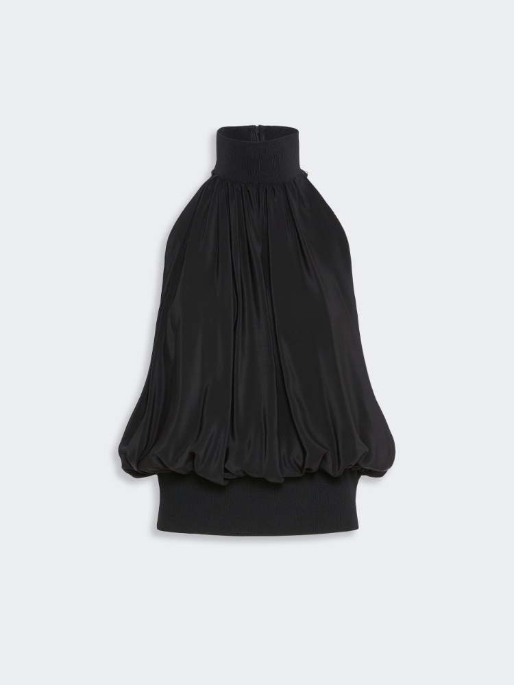 Sleeveless pure silk top