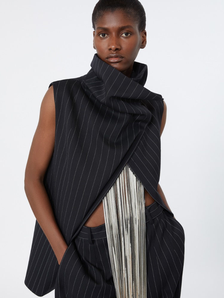 Sleeveless wool top - BLACK - Max Mara - 4