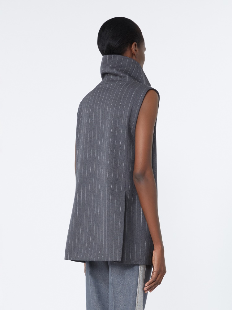 Sleeveless wool top - MEDIUM GREY - Max Mara - 3