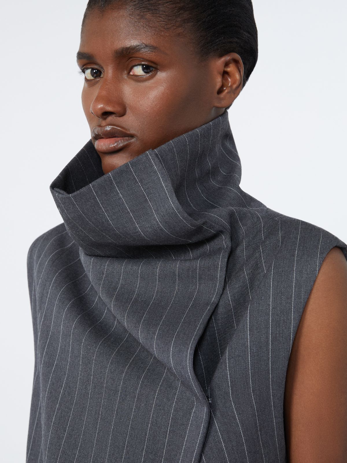 Sleeveless wool top - MEDIUM GREY - Max Mara - 5