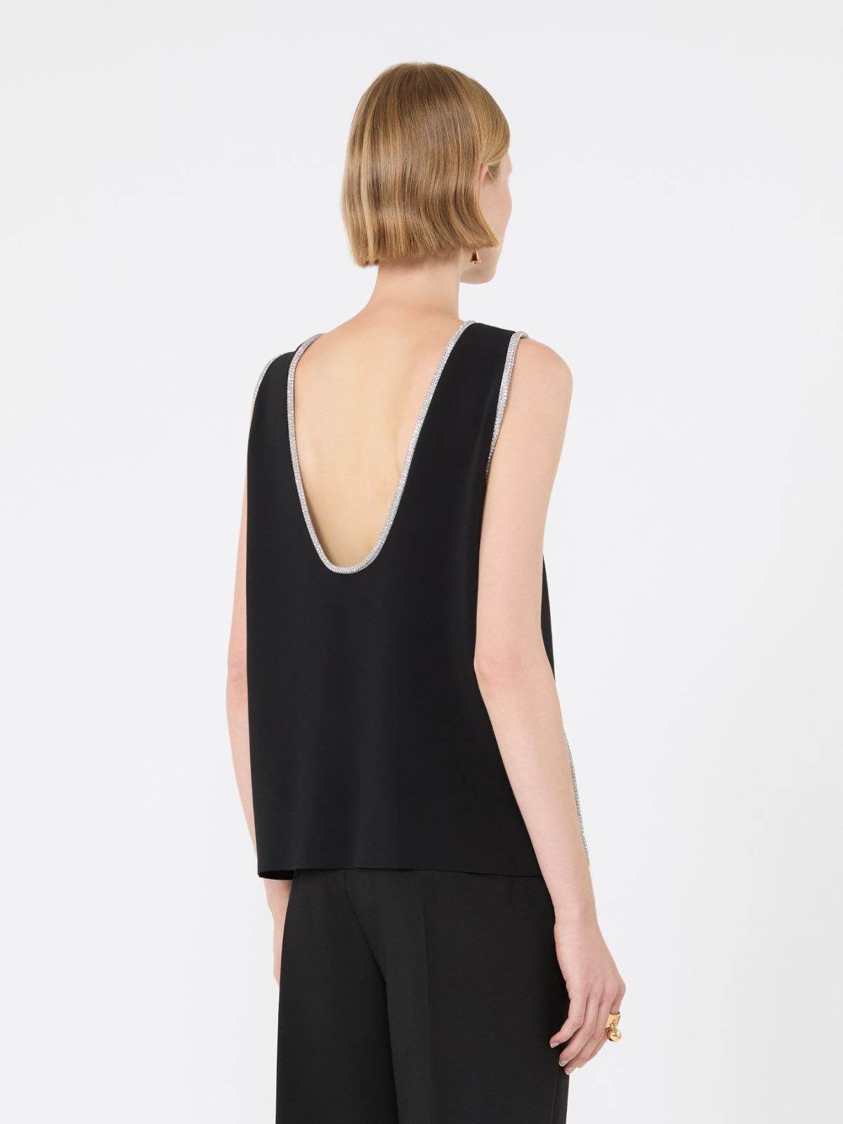 Sleeveless viscose top - BLACK - Max Mara - 3