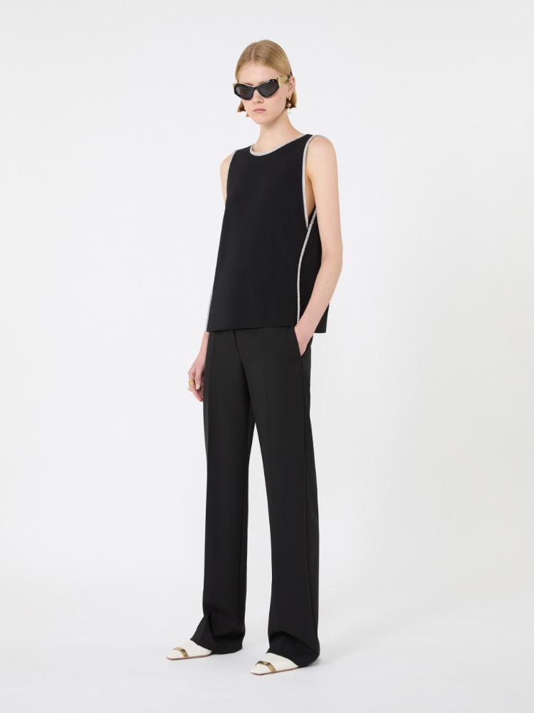 Sleeveless viscose top + BLACK - Max Mara