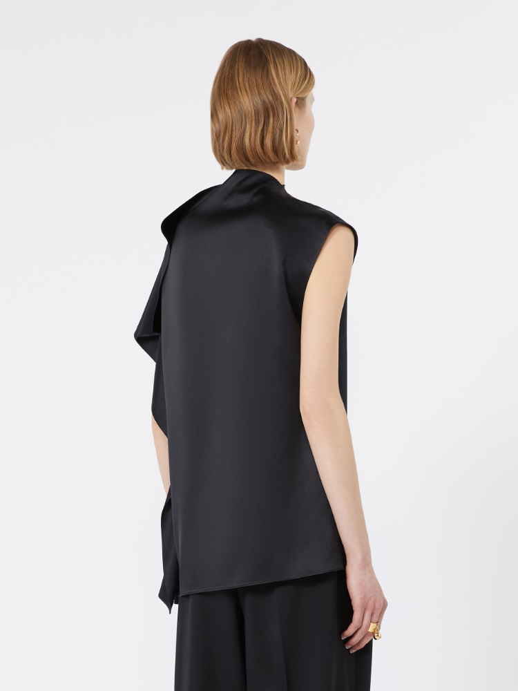 Silk top with ruffle detail - BLACK - Max Mara - 3