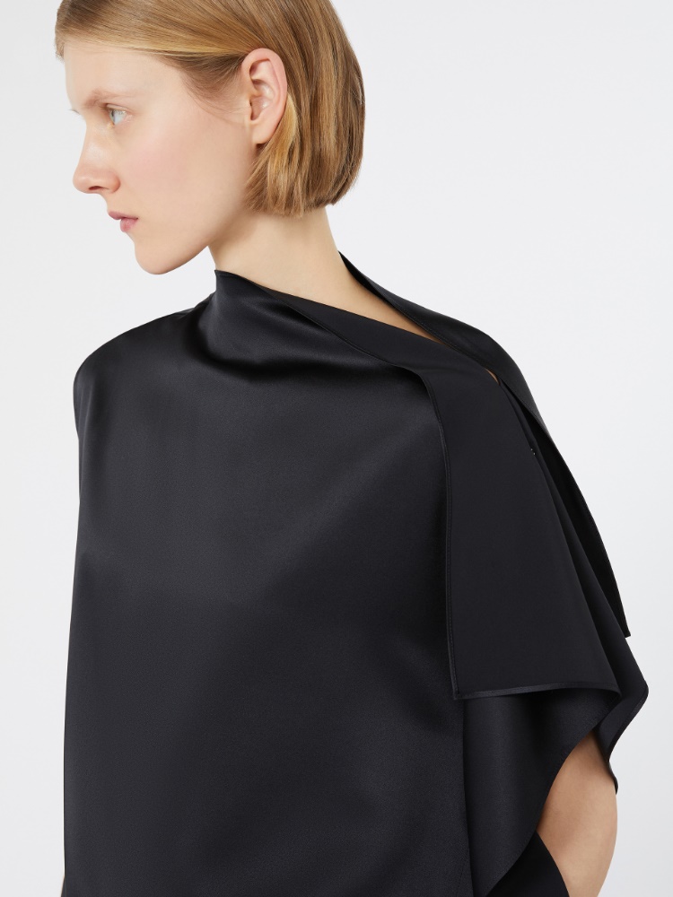 Silk top with ruffle detail - BLACK - Max Mara - 5