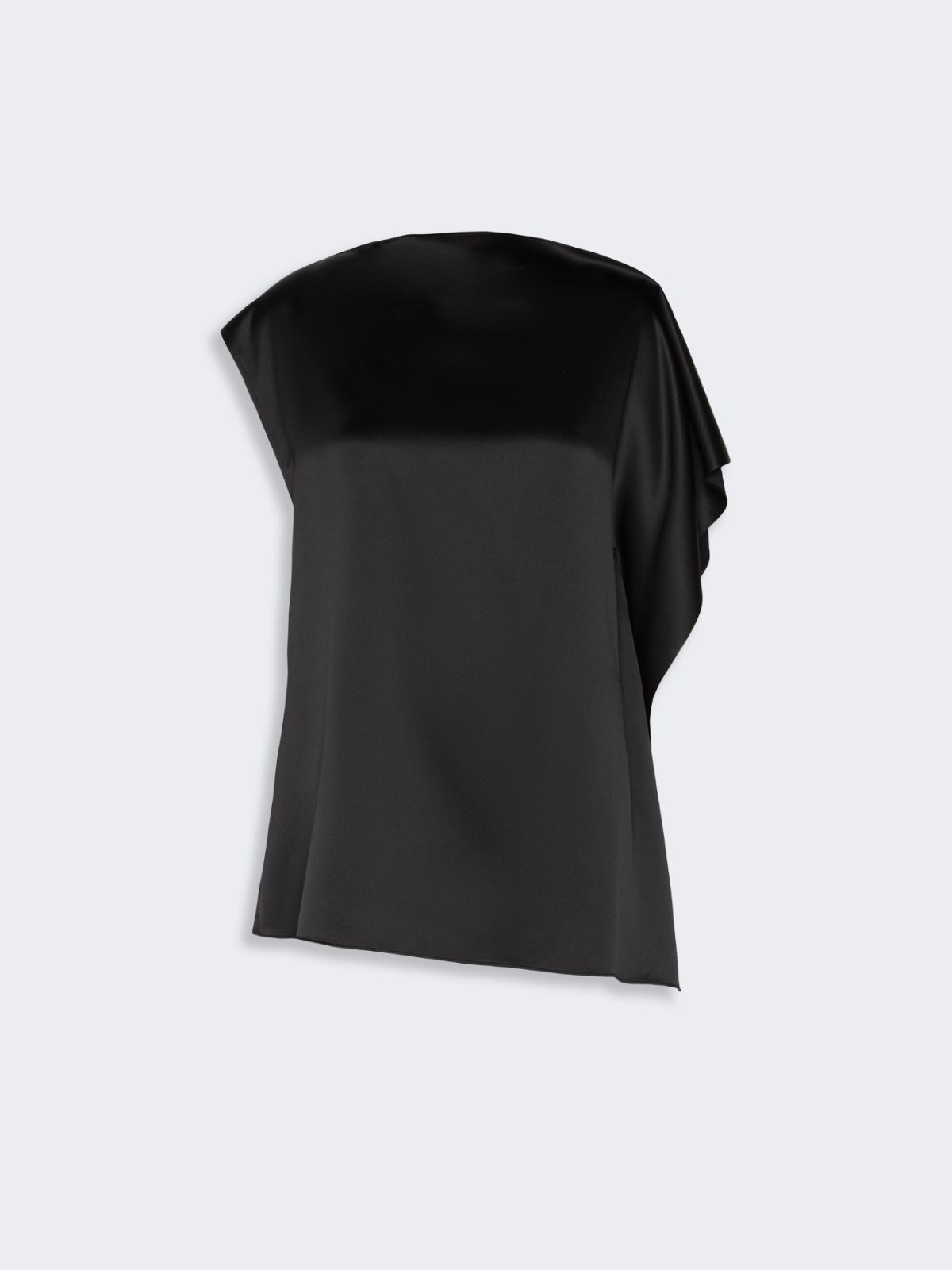Silk top with ruffle detail - BLACK - Max Mara - 6