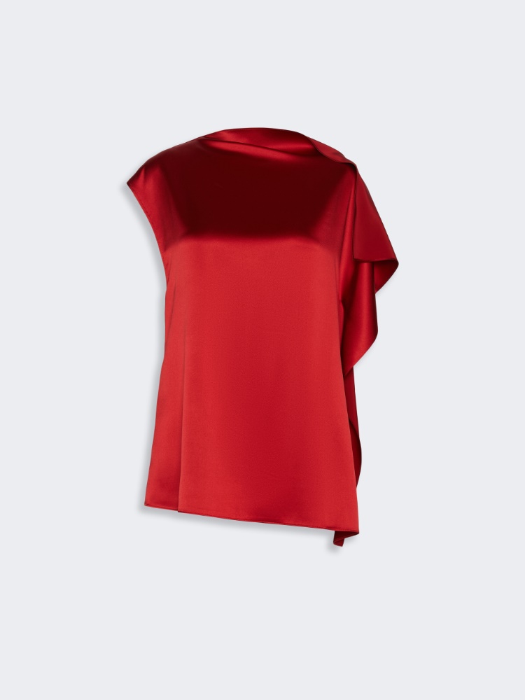 Silk top with ruffle detail