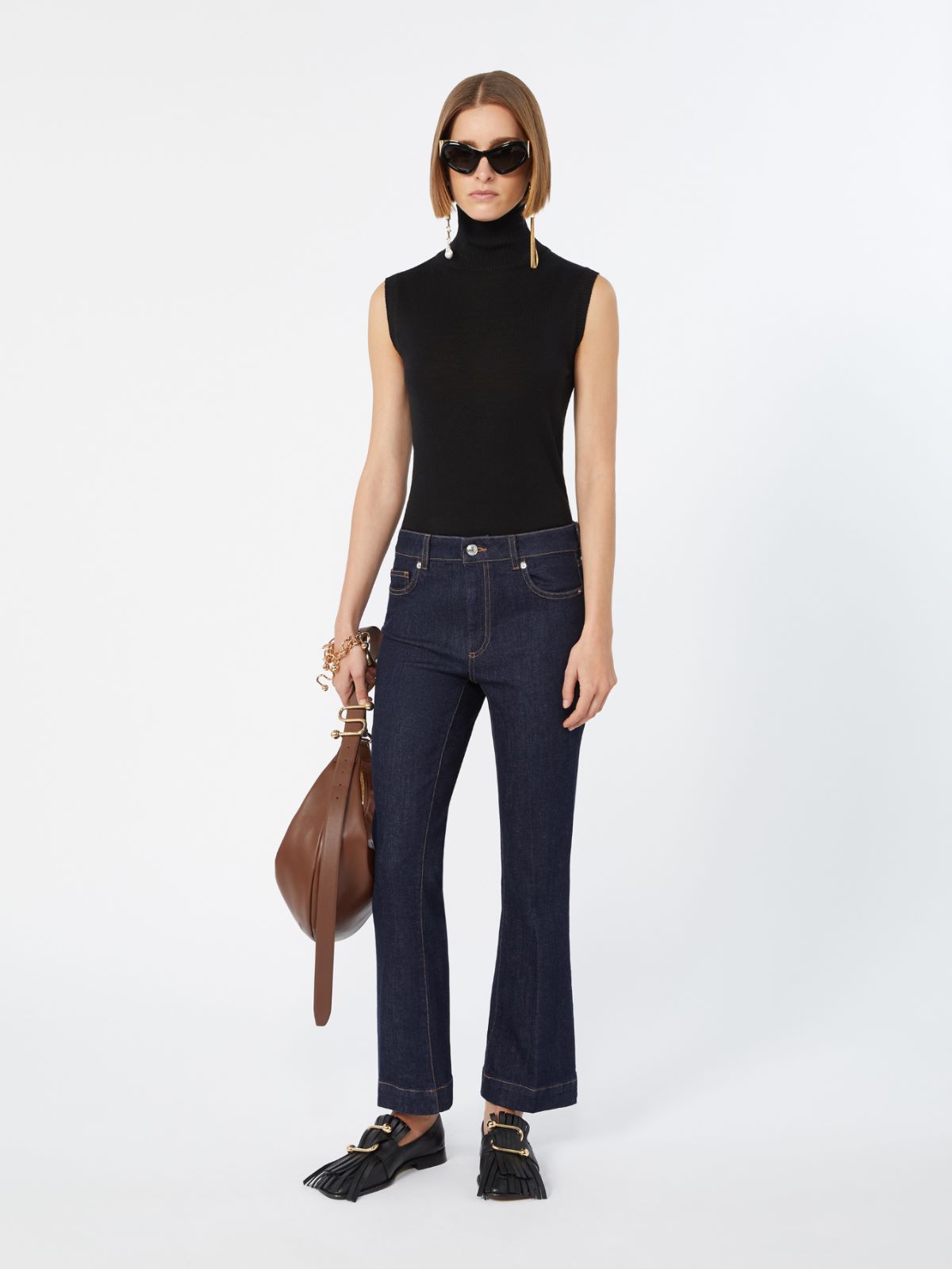 New mini flare stretch jeans - ULTRAMARINE