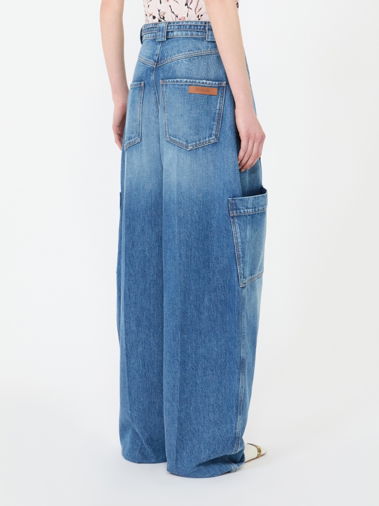 Oversized denim cargo trousers - MIDNIGHTBLUE - 3
