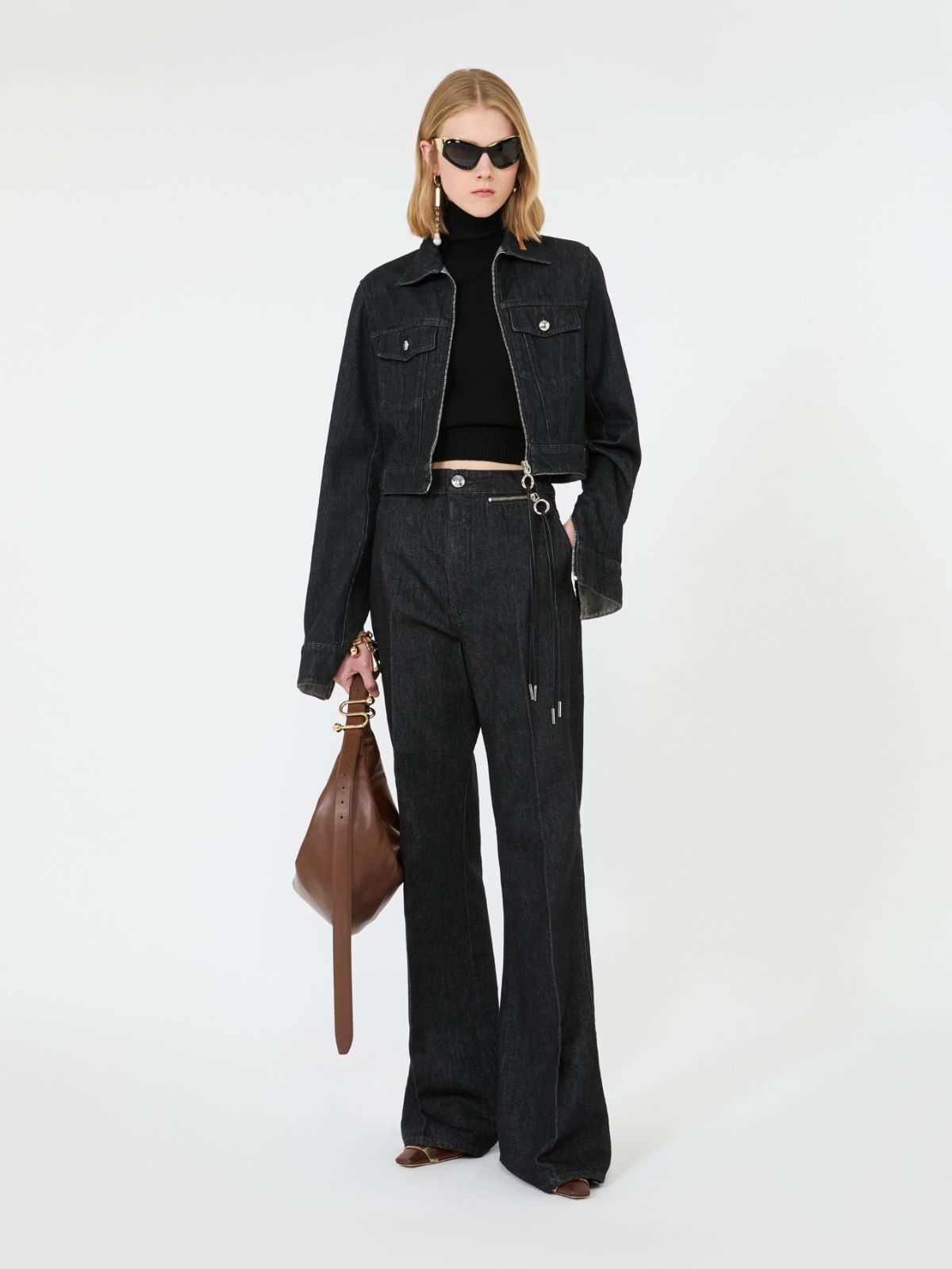 Slim flared jeans - BLACK