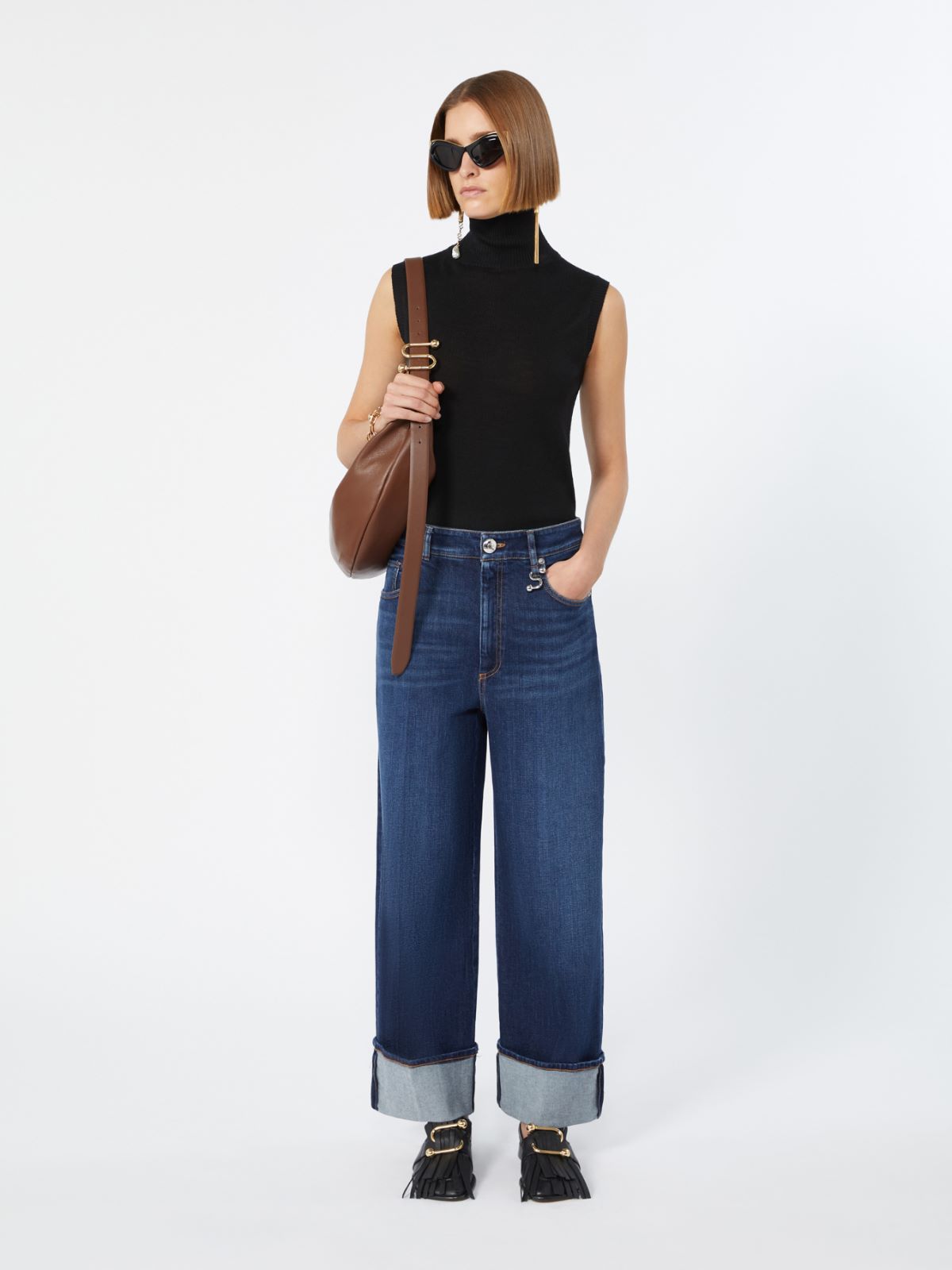 Low-rise cropped jeans - ULTRAMARINE