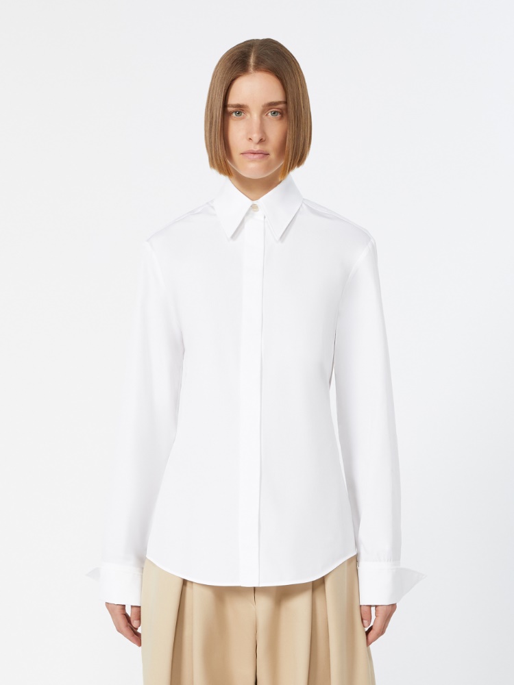 Poplin fitted-waist shirt - OPTICAL WHITE - Max Mara - 2