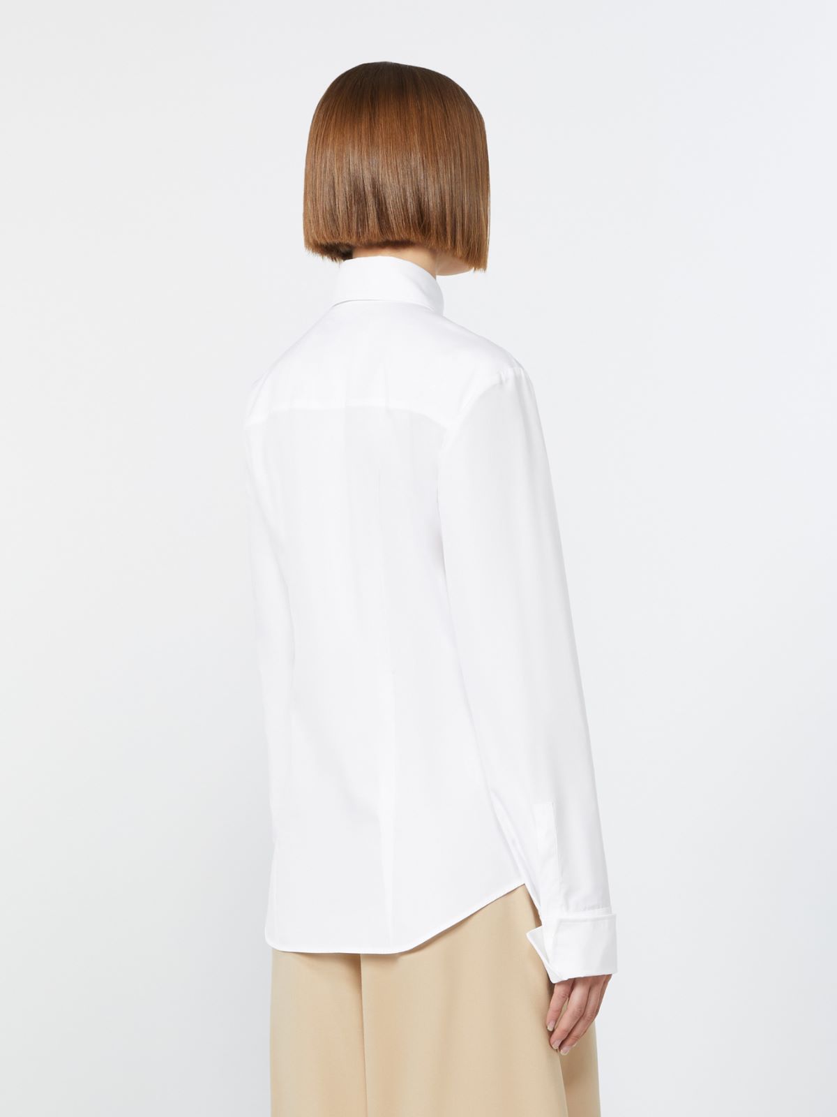 Poplin fitted-waist shirt - OPTICAL WHITE - Max Mara - 3