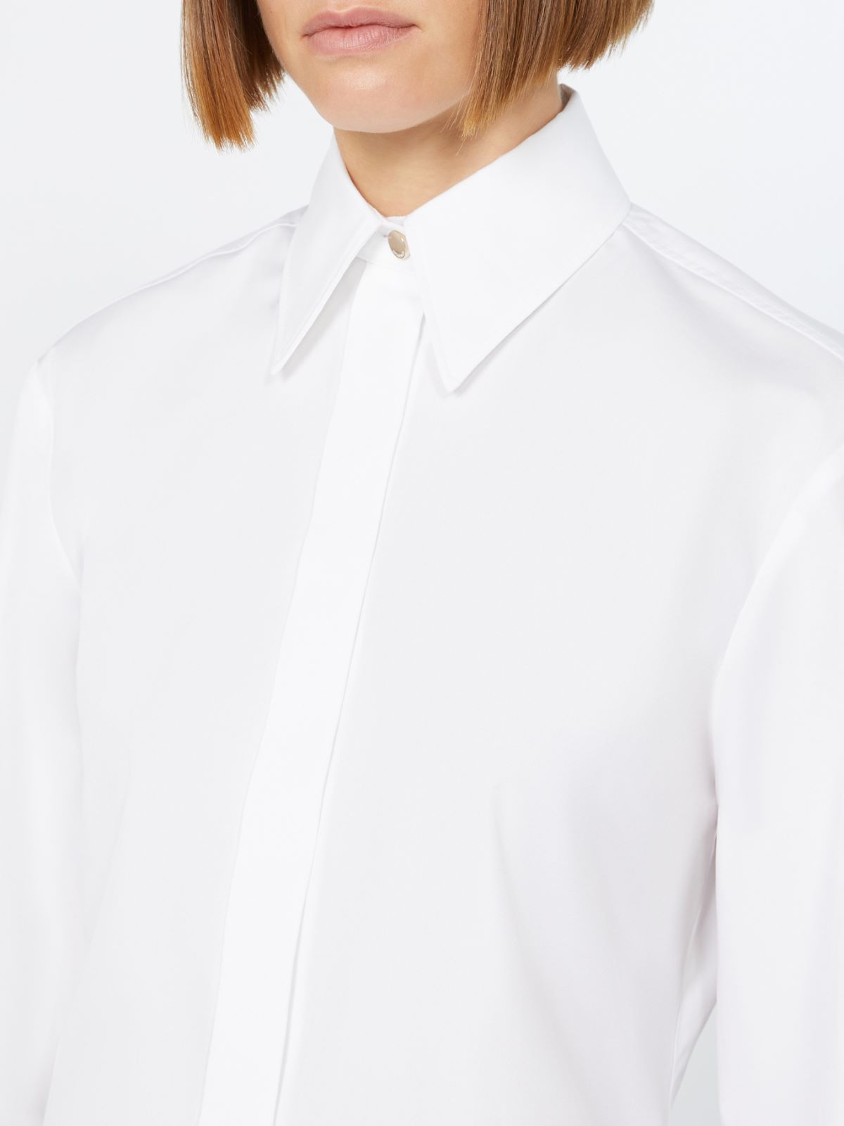 Poplin fitted-waist shirt - OPTICAL WHITE - Max Mara - 5