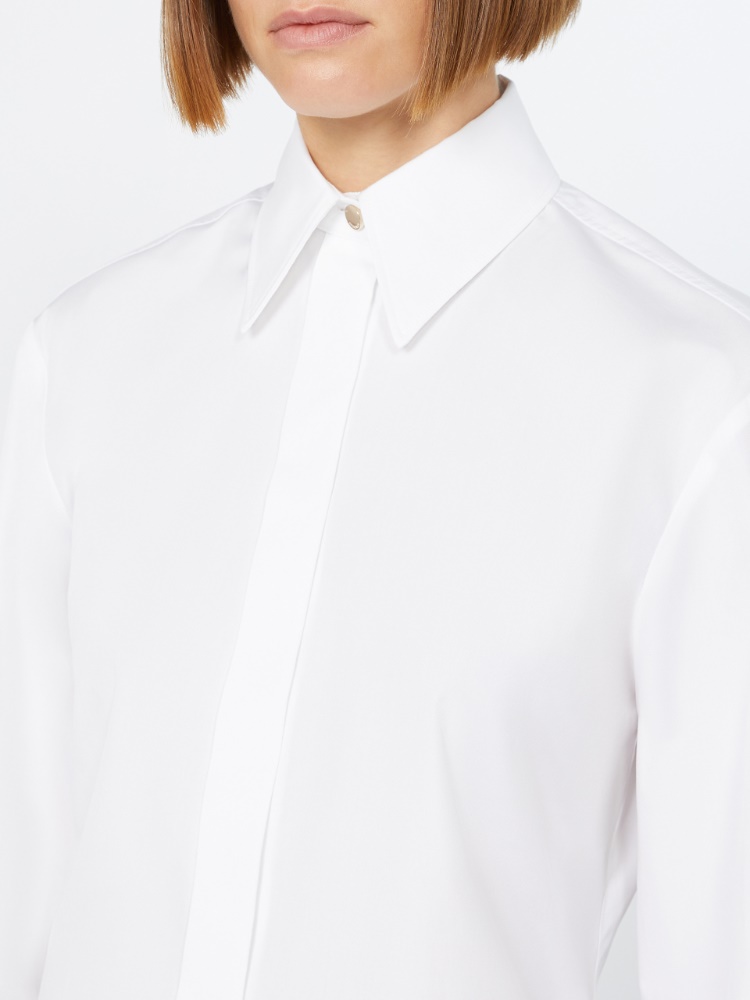 Poplin fitted-waist shirt - OPTICAL WHITE - Max Mara - 5