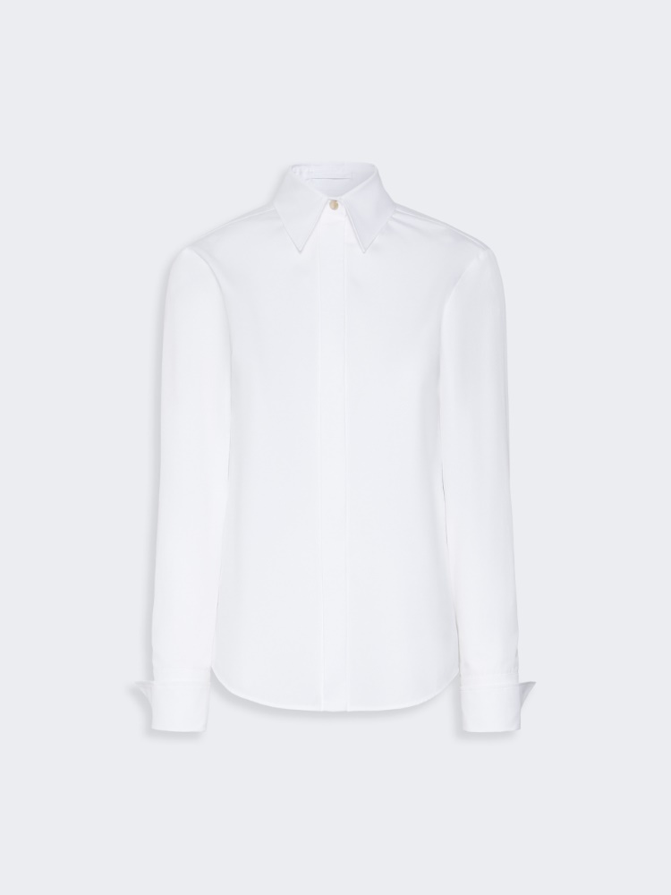 Poplin fitted-waist shirt - OPTICAL WHITE