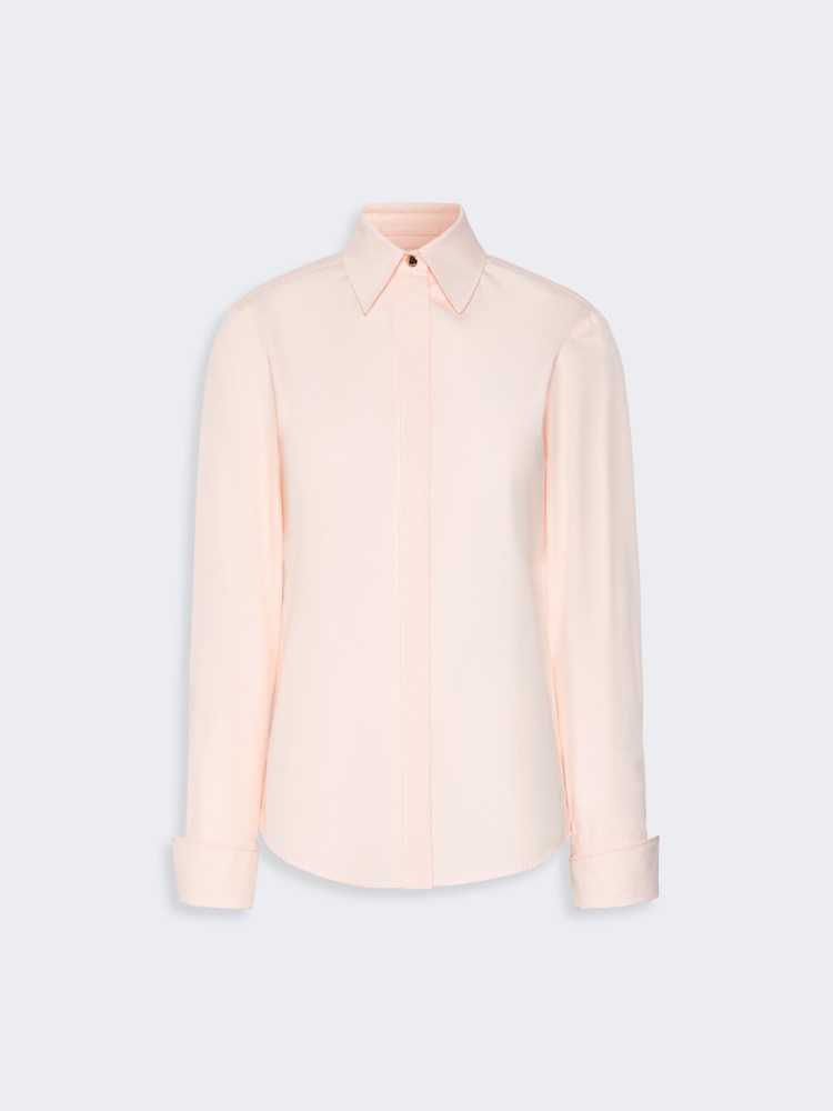 Bluse mit schmalem Schnitt aus Popeline - PUDER