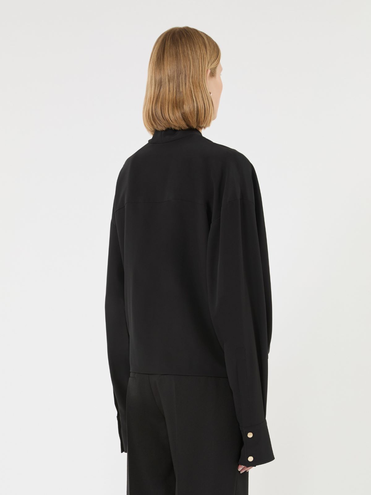 Loose-fit pure silk shirt - BLACK - Max Mara - 3