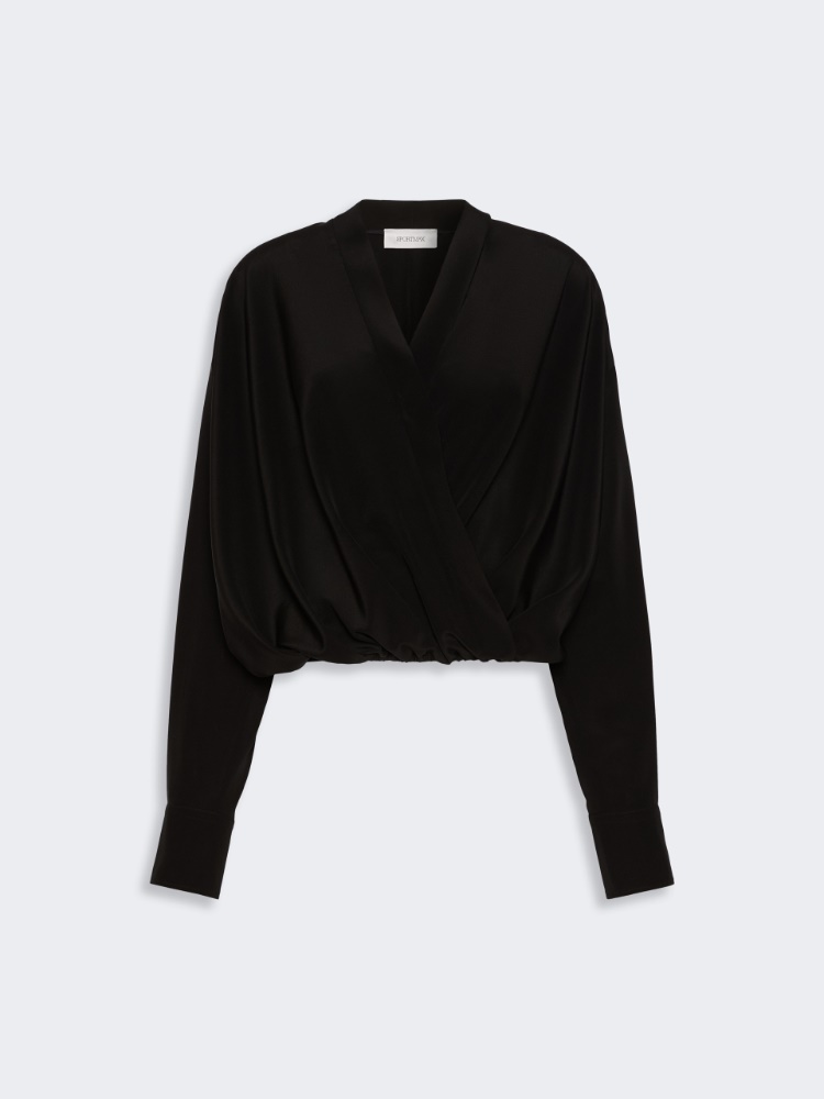 Loose-fit pure silk shirt - BLACK - Max Mara - 5