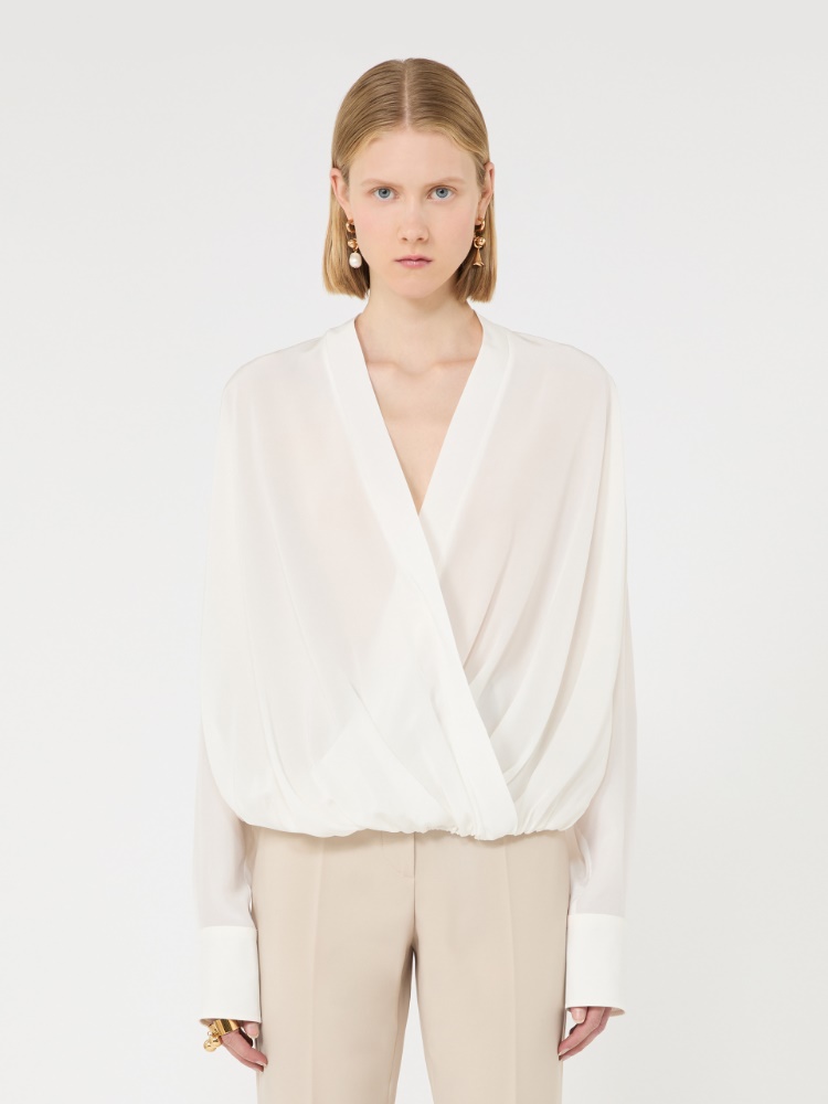 Loose-fit pure silk shirt - WHITE - Max Mara - 2