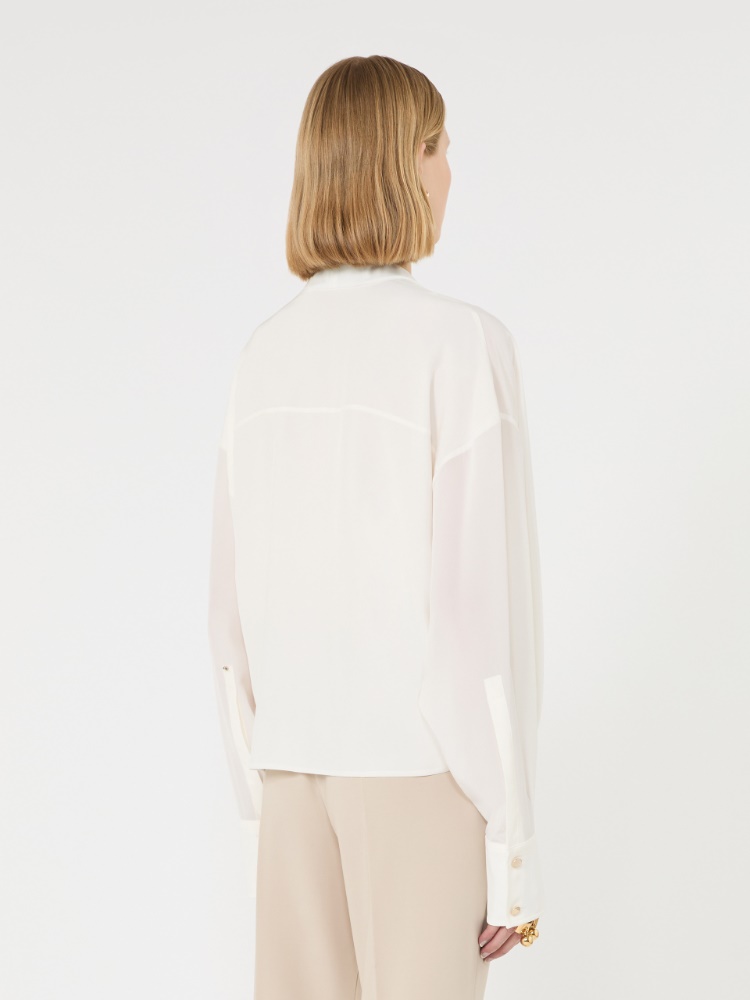 Loose-fit pure silk shirt - WHITE - Max Mara - 3
