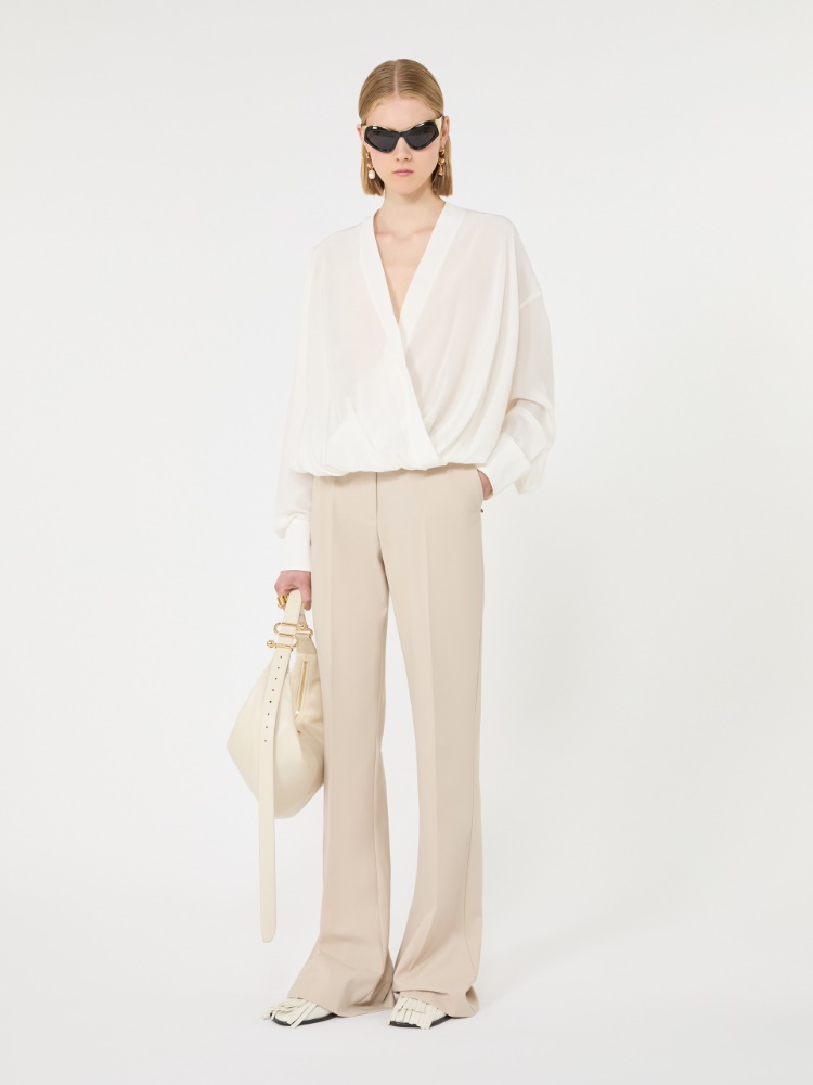 Loose-fit pure silk shirt - WHITE - Max Mara