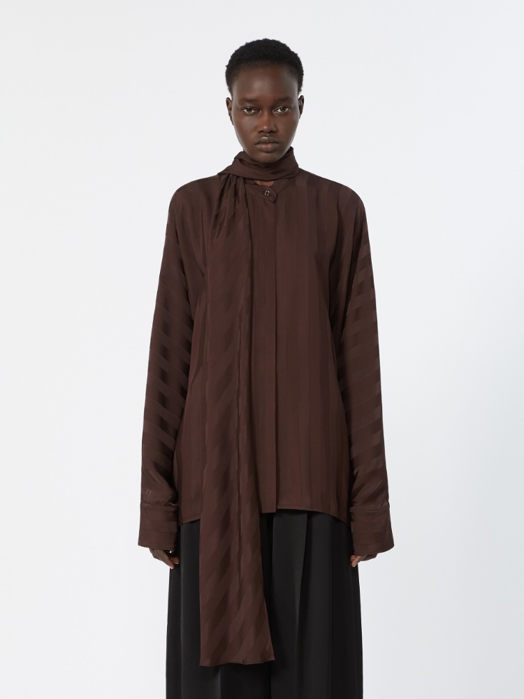 Oversized kimono shirt - CHOCOLATE - 2