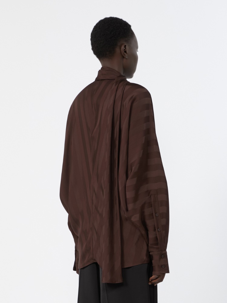 Oversized kimono shirt - CHOCOLATE - 3