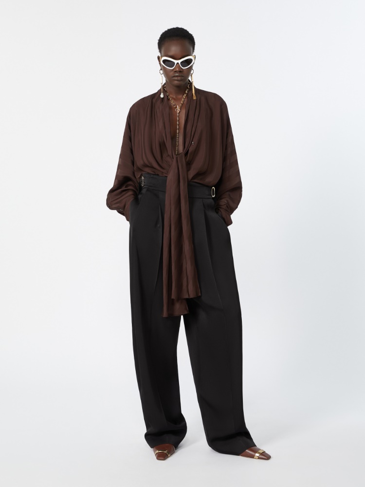 Oversized kimono shirt - CHOCOLATE - 1