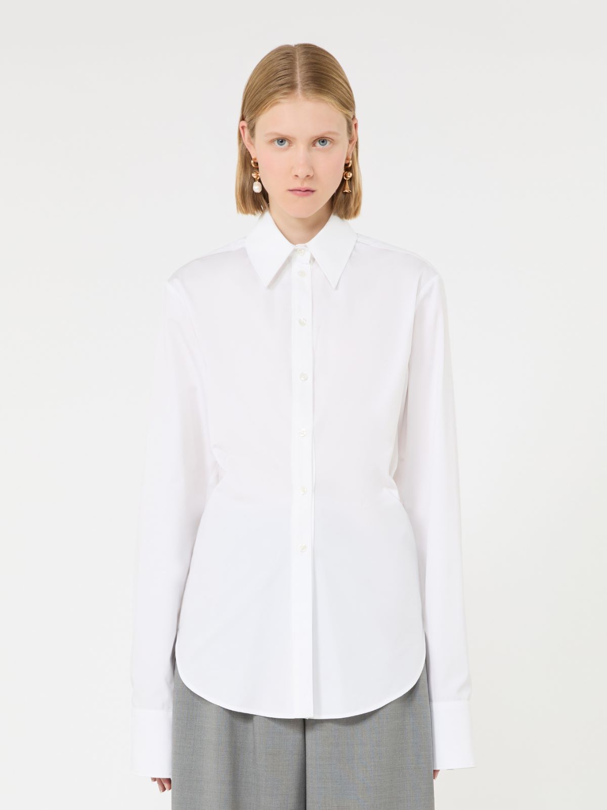 Cotton poplin shirt - OPTICAL WHITE - Max Mara - 2
