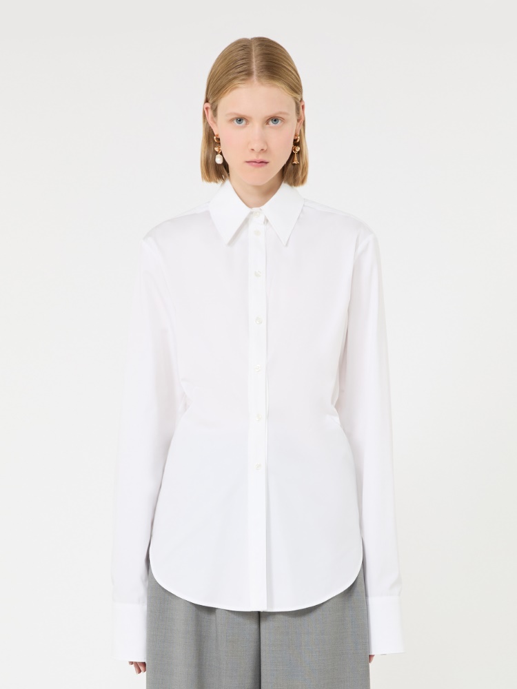 Cotton poplin shirt - OPTICAL WHITE - Max Mara - 2