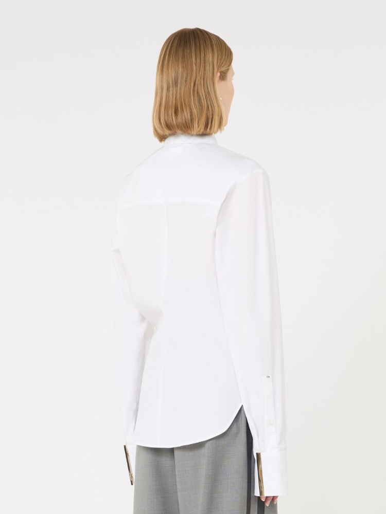 Cotton poplin shirt - OPTICAL WHITE - Max Mara - 3