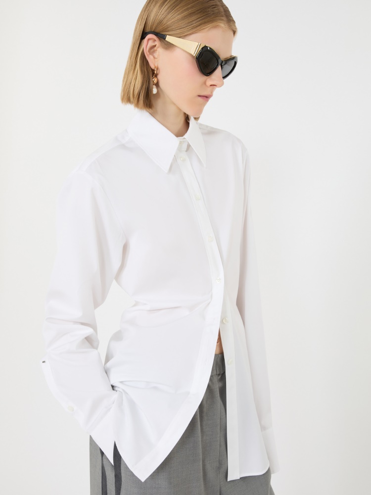 Cotton poplin shirt - OPTICAL WHITE - Max Mara - 4